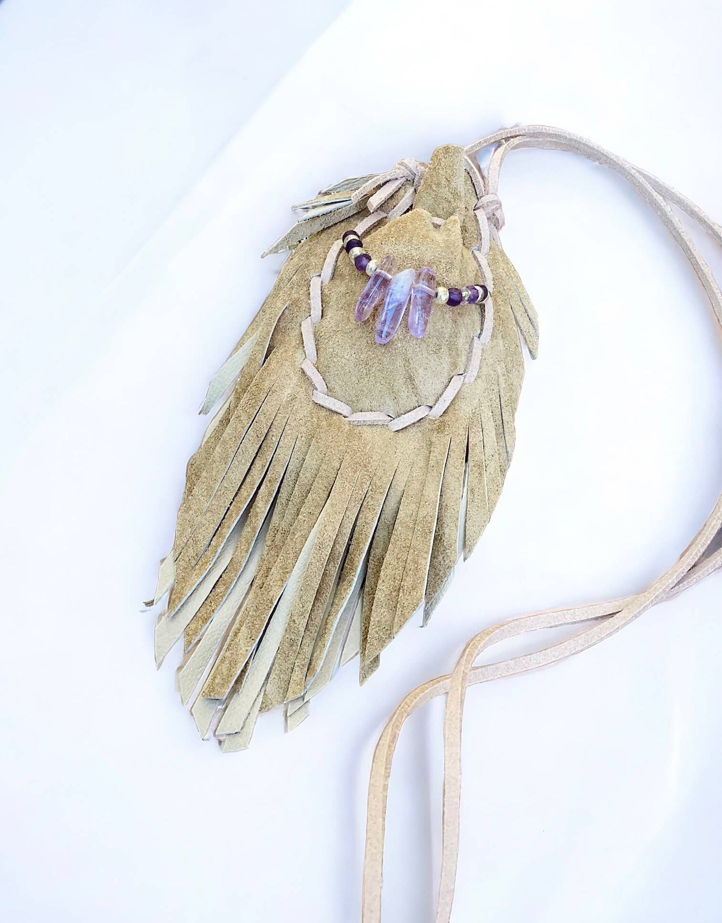 Helena Amulet Bag / Medicine Bag / Amethyst Necklace / Boho