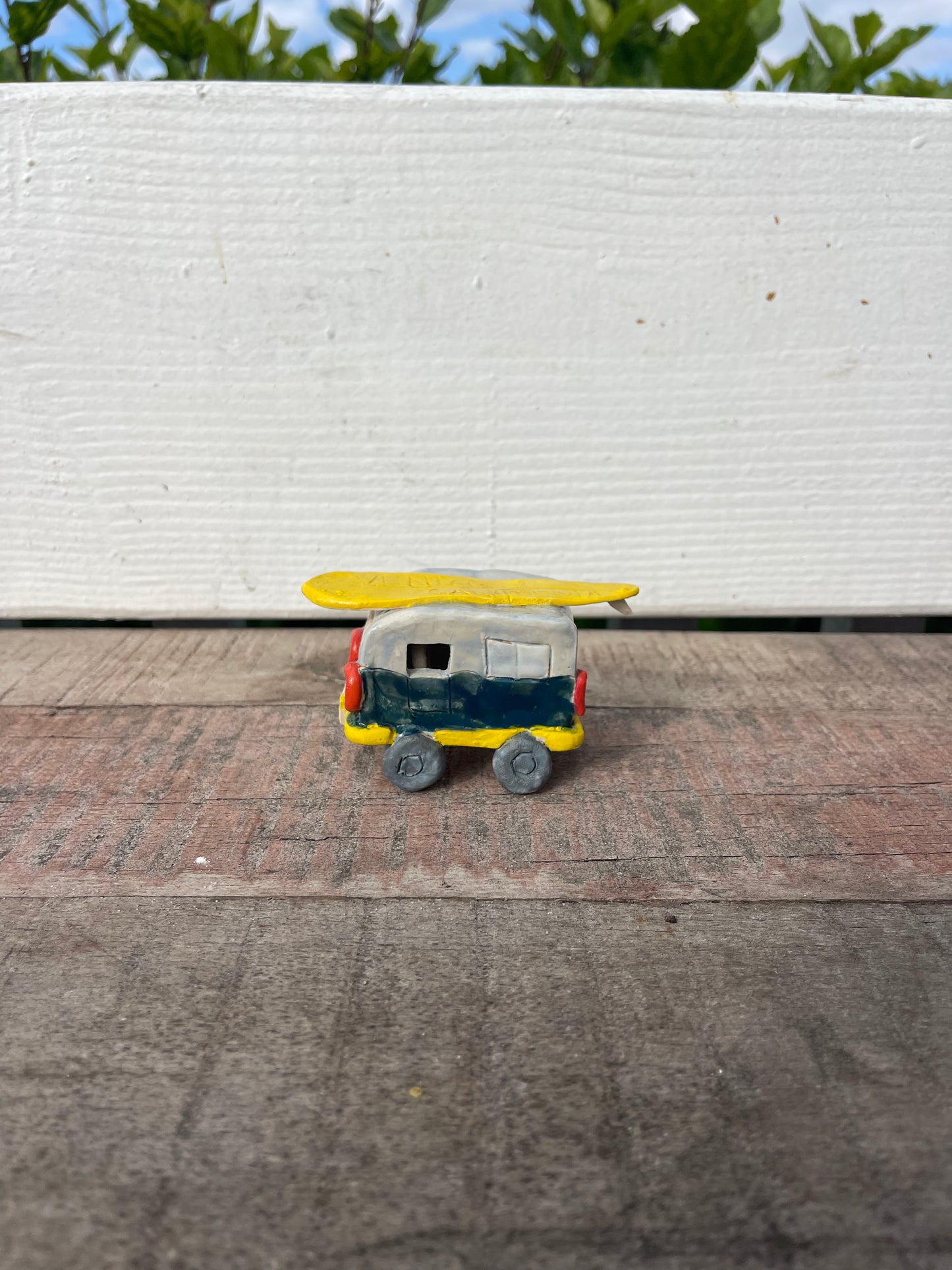 Ceramic Beach Van w/ Surfboard