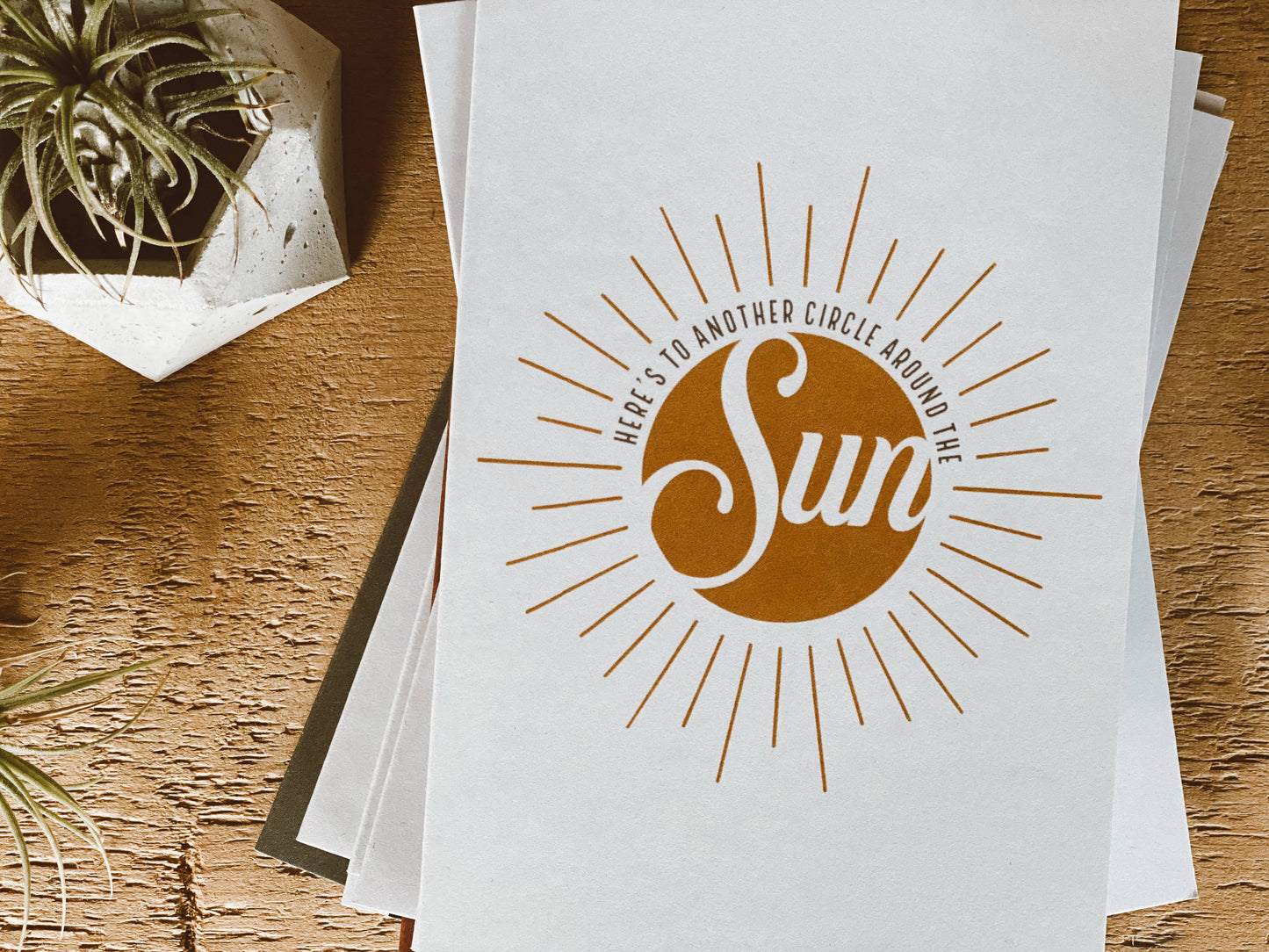 "Circle Around the Sun" Birthday Card II Boho Greeting Card
