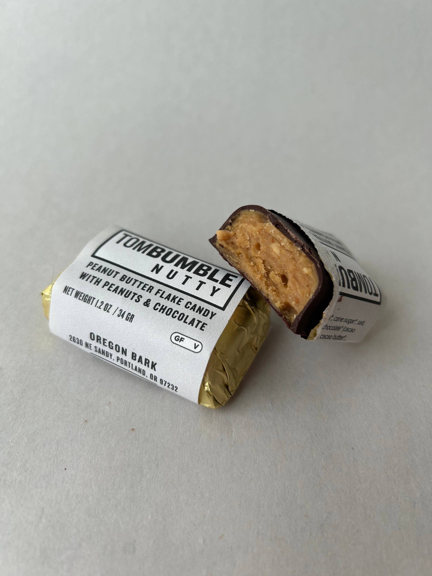 Tom Bumble 2 Bar Box -Peanut Butter Flake Candy in Chocolate