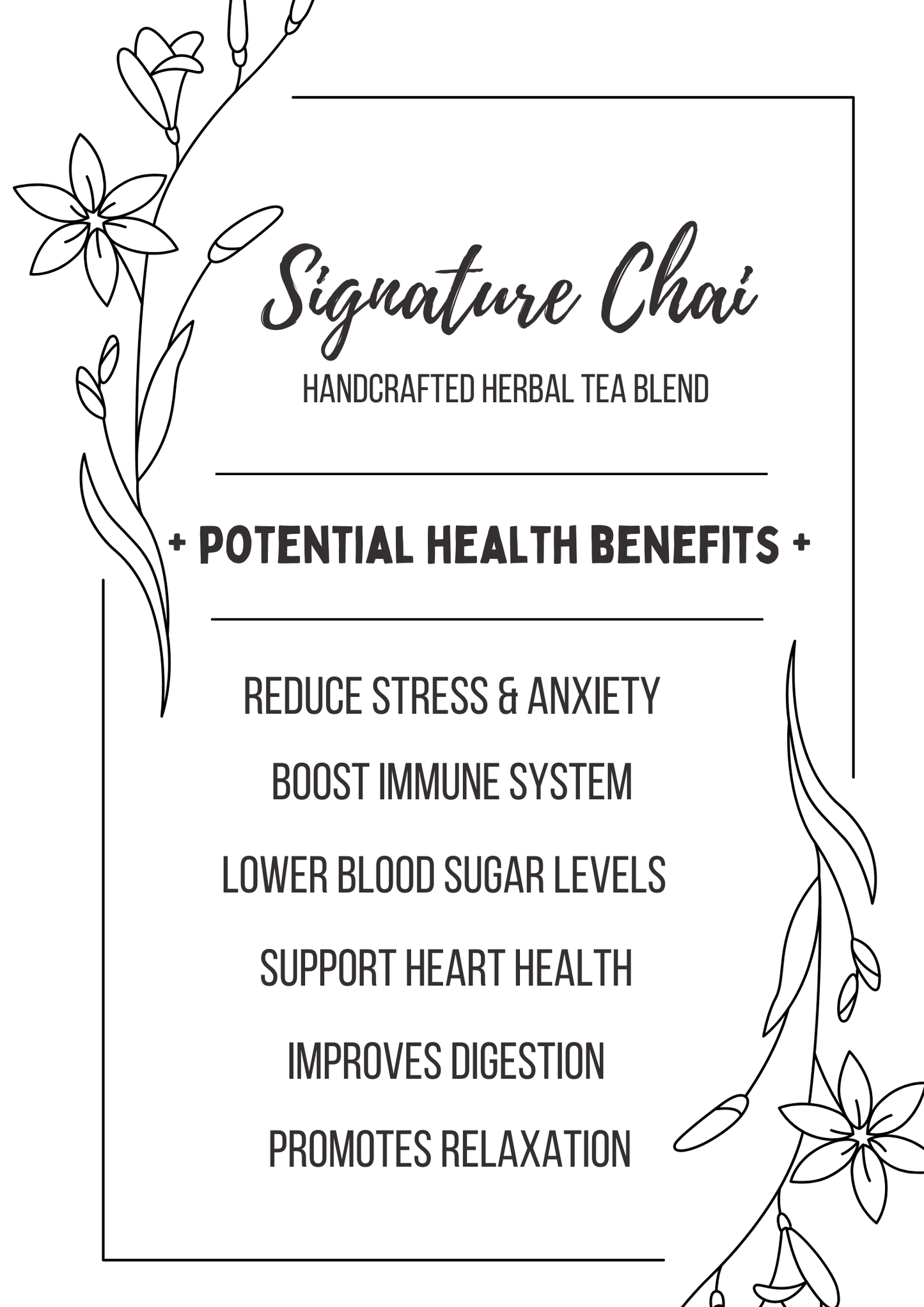 SIGNATURE CHAI Handcrafted Herbal Tea Blend 