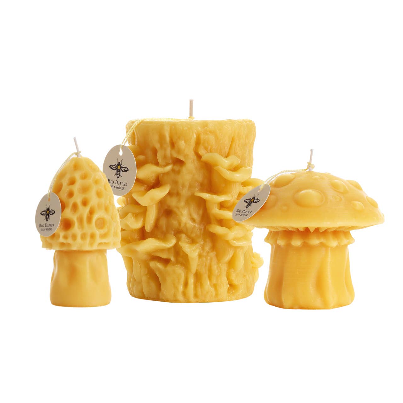 Mushroom Candles – 100% Pure Beeswax – 3 Styles