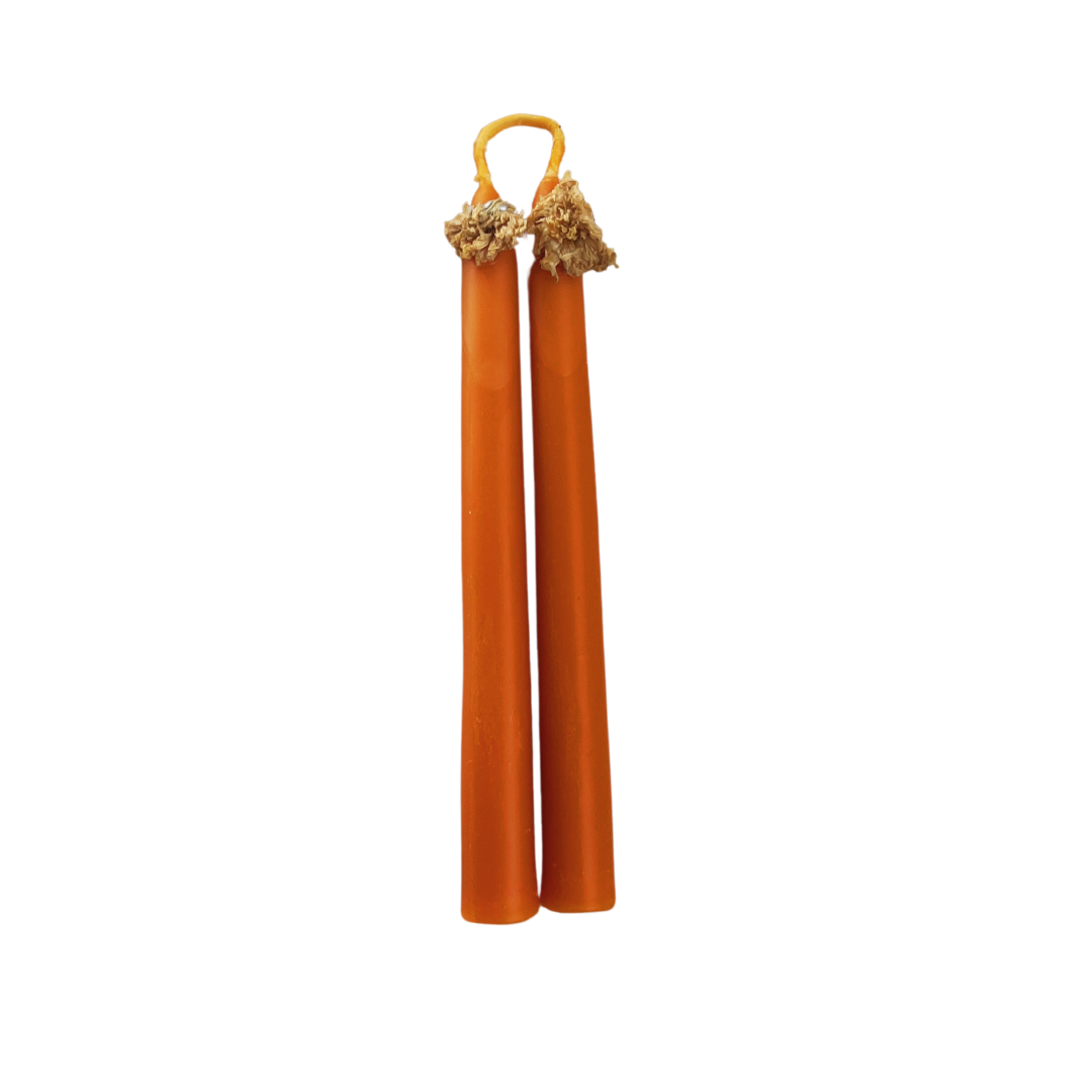 'Sun Ray' Beeswax Taper Candles