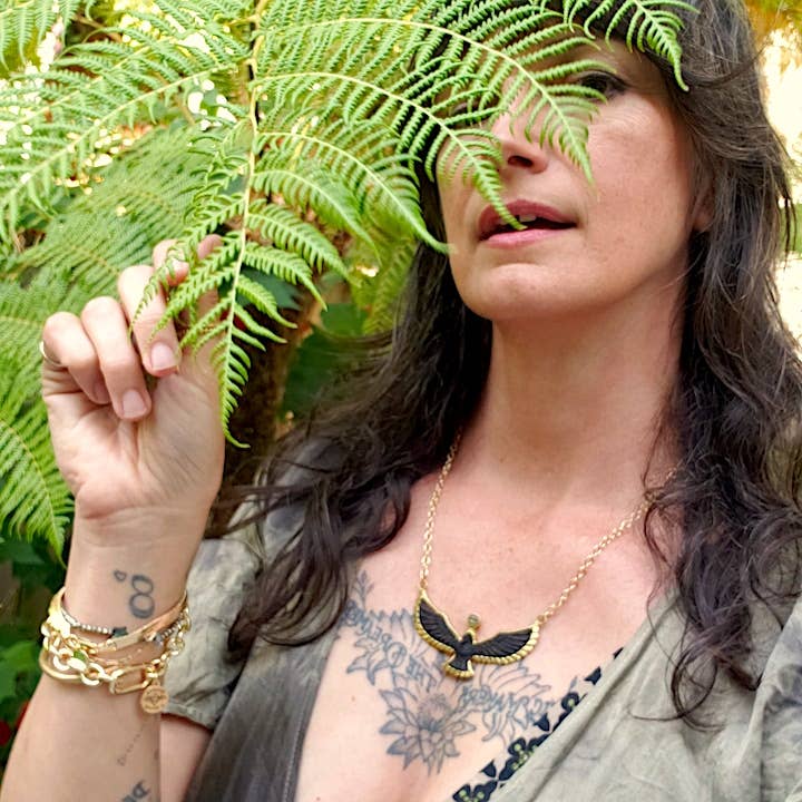 Carved Ebony Wood Bird Necklace | Eagle Hawk Phoenix