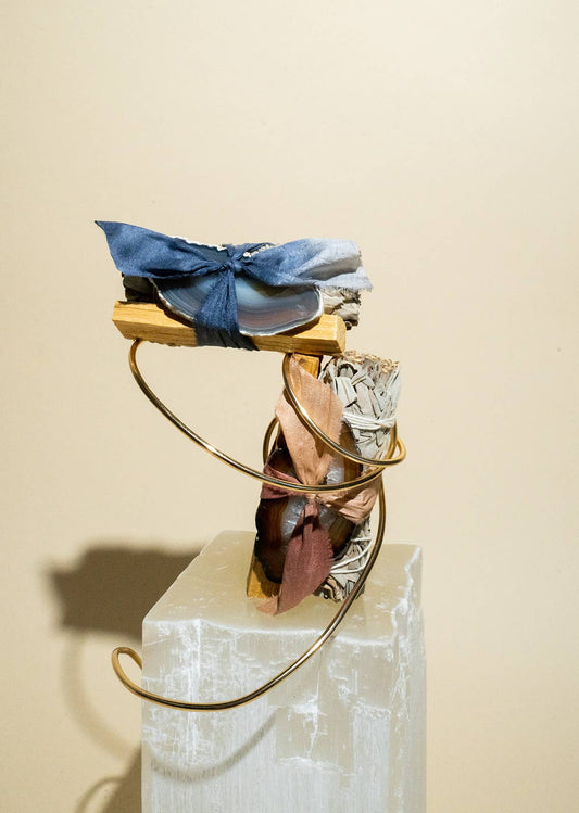 Healing Floral Sage - Ethical White Sage + Agate Crystal