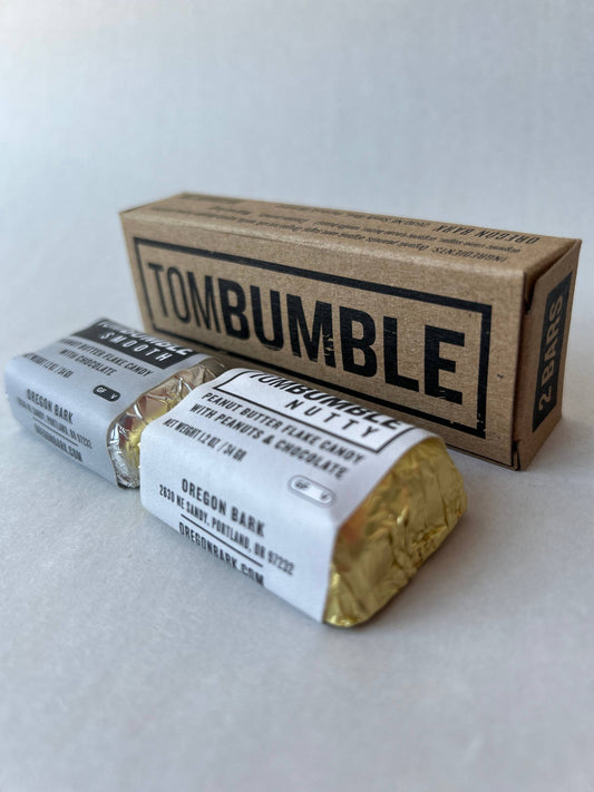 Tom Bumble 2 Bar Box -Peanut Butter Flake Candy in Chocolate