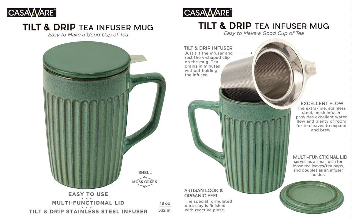 Tea Infuser Mug Shell 18oz