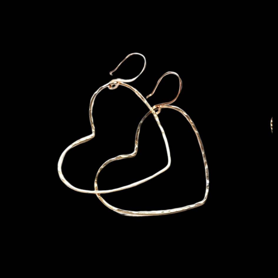 Big Gold Heart Earrings
