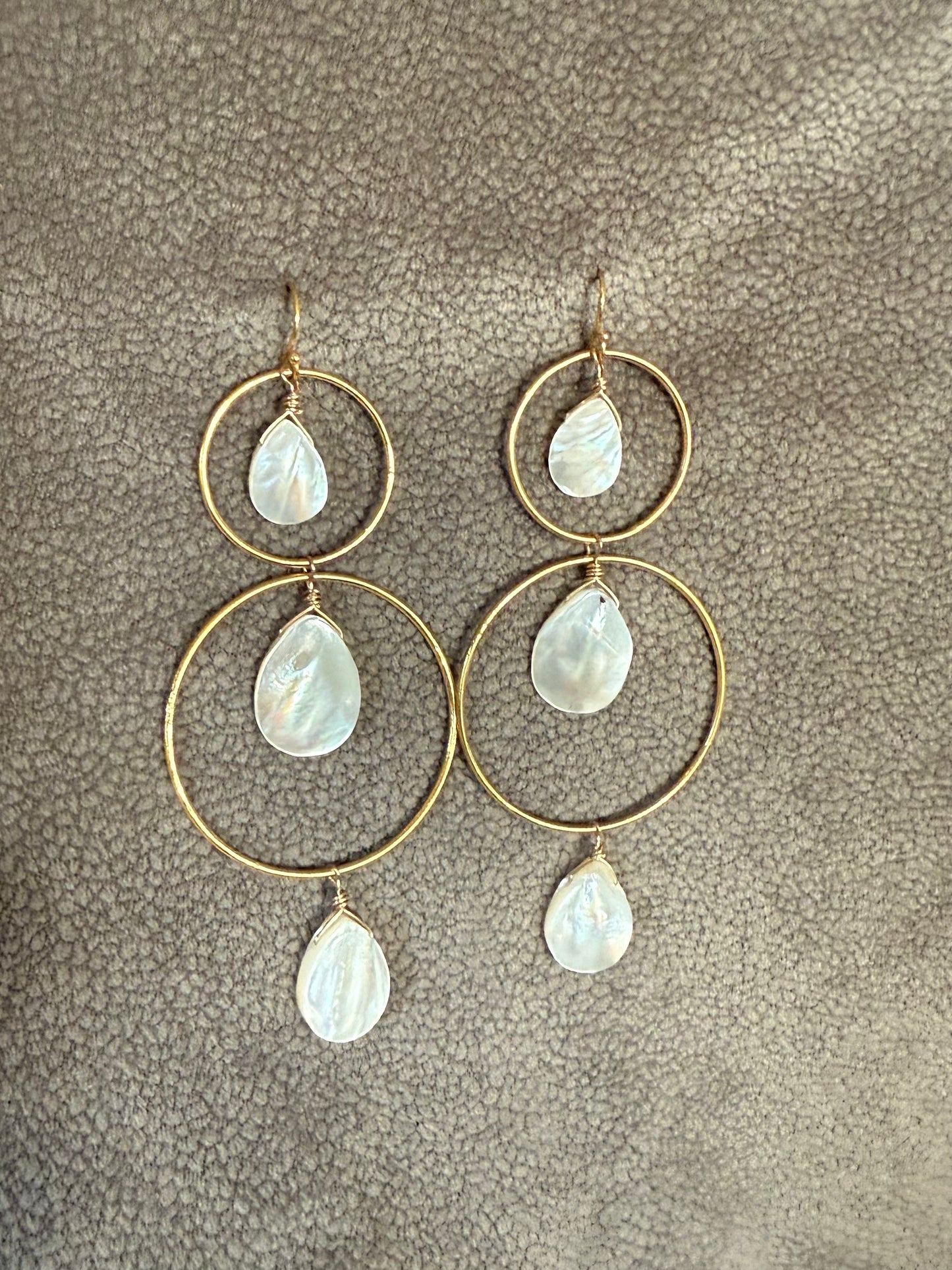 Mother of Pearl Gold Filled Hooplets