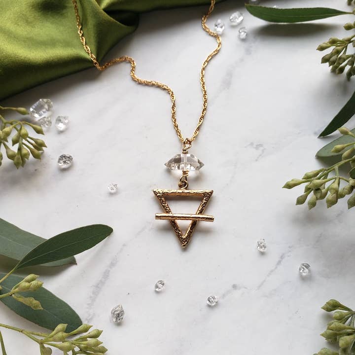 Gold Alchemy Element Necklaces Fire, Water, Air, Earth