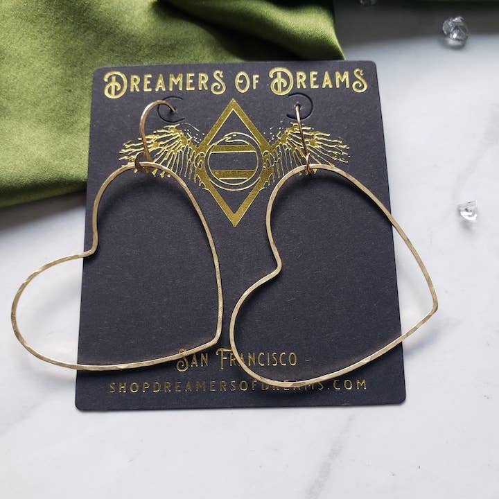 Big Gold Heart Earrings