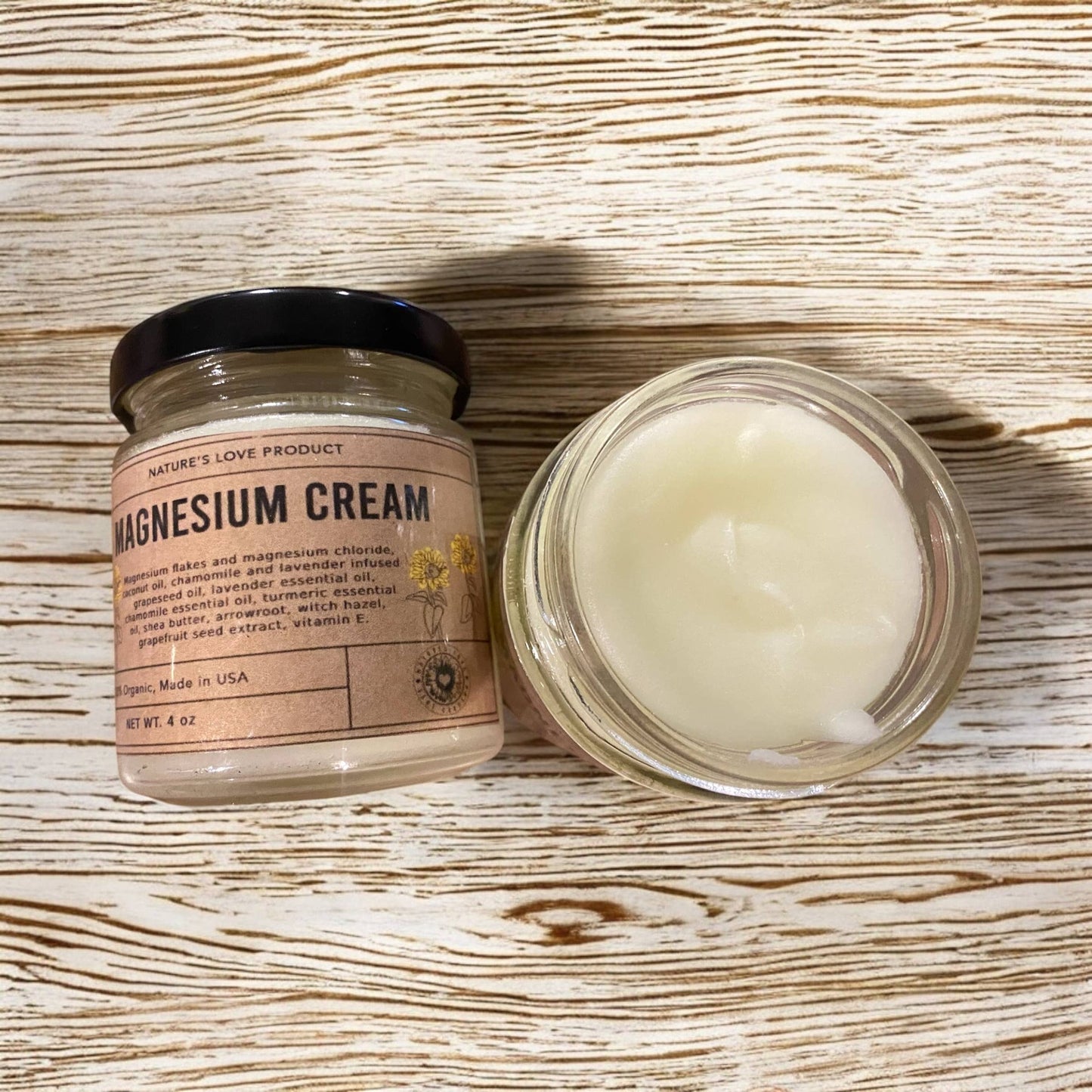 Magnesium Cream 4oz -Glass Packaging 