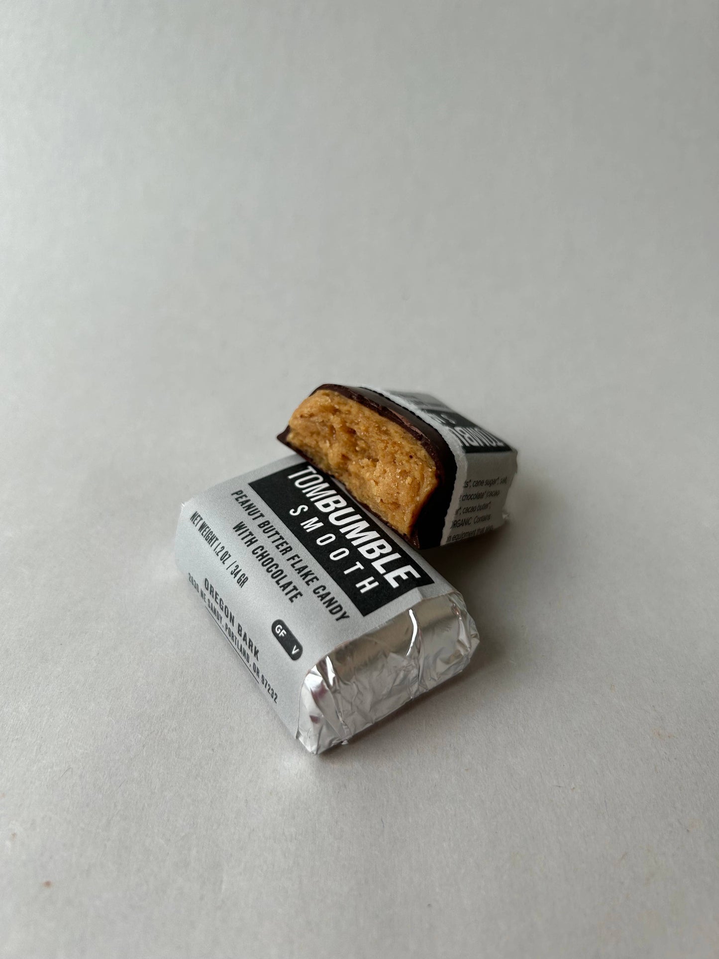 Tom Bumble 2 Bar Box -Peanut Butter Flake Candy in Chocolate