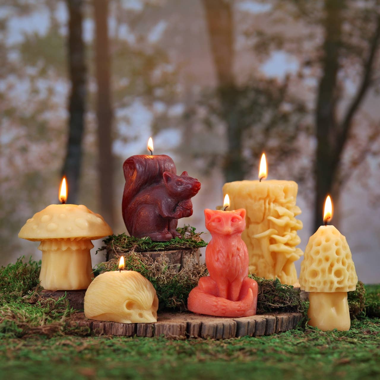 Mushroom Candles – 100% Pure Beeswax – 3 Styles