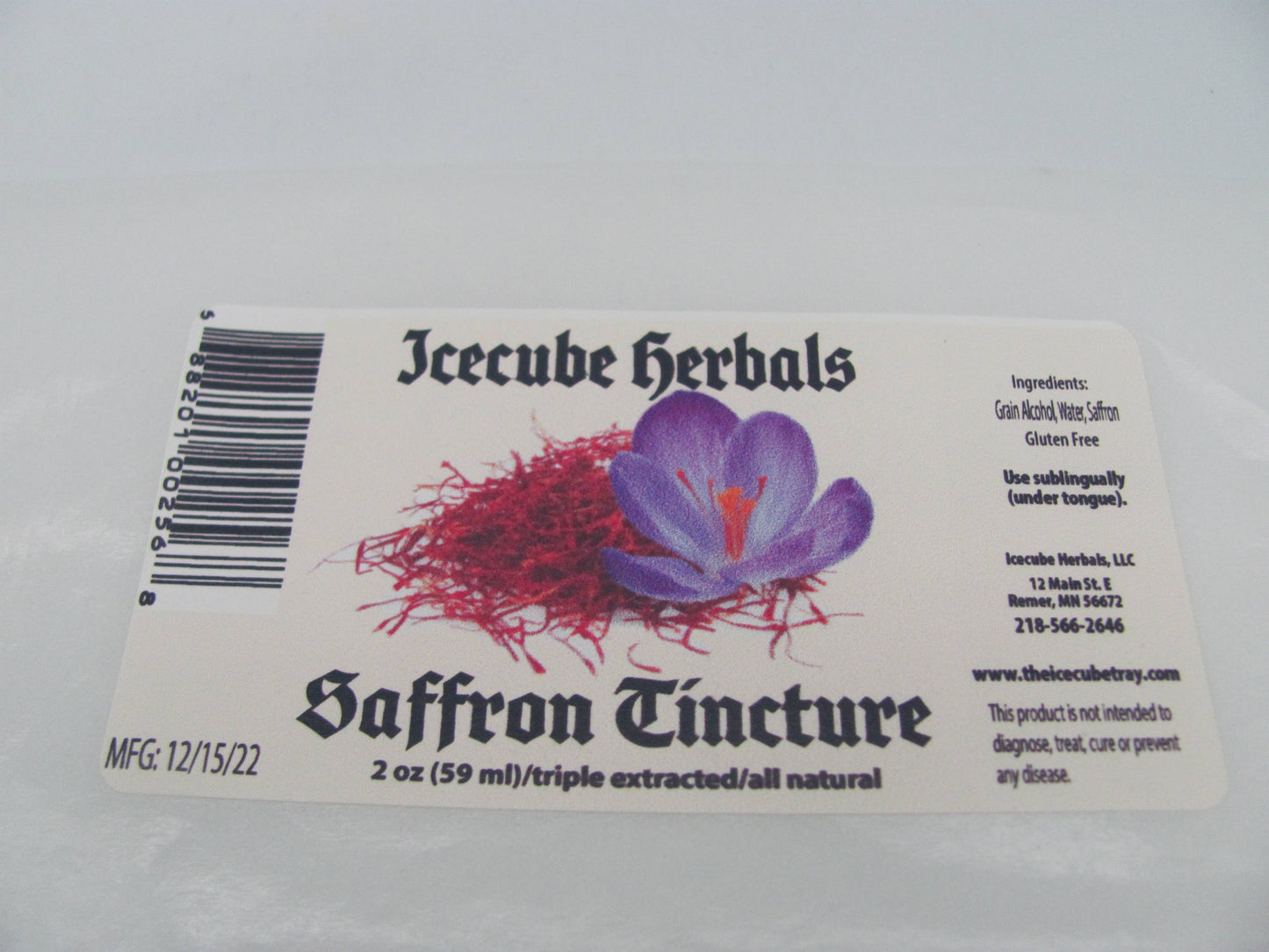 Icecube Herbals Saffron Tincture