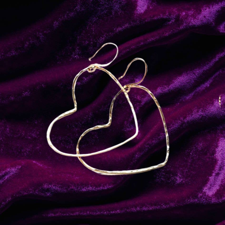 Big Gold Heart Earrings