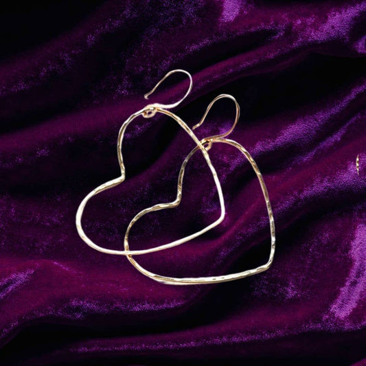 Big Gold Heart Earrings
